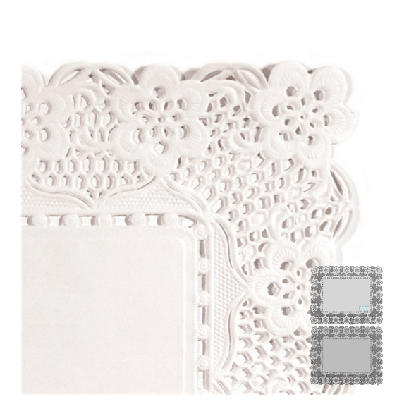 Naperon Rectangular Flower White Anti-Fat Parchment Paper